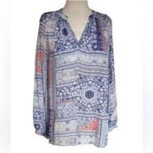 Pink and blue floral bohemian style top